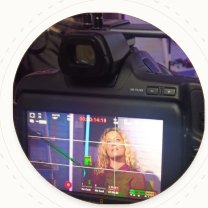 Elle being filmed for a keynote